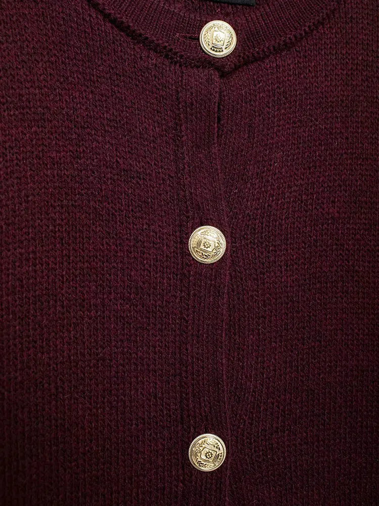 Knitted Slim Fitting Cardigan Long Sleeve Pocket Single Breasted