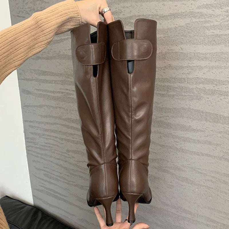 Knee-High Edgy Modern Boots