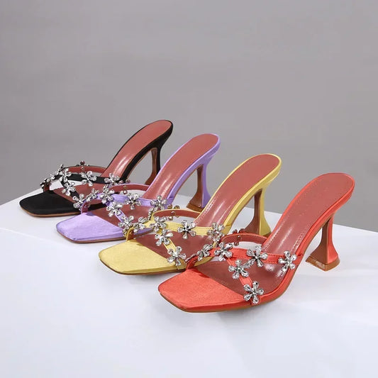 Crystal Flowers Mules