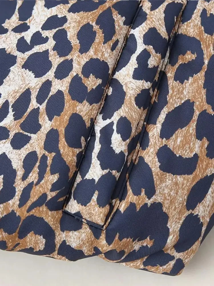 Leopard Printed Oversized Padded Short Jacket