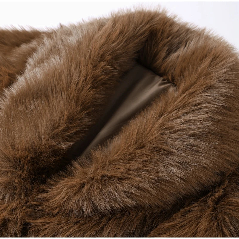 Brown Faux Fur Coat