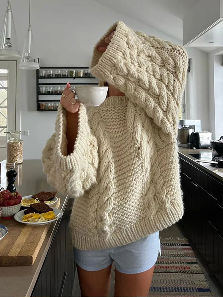 Oversize Cable Knit Pullover