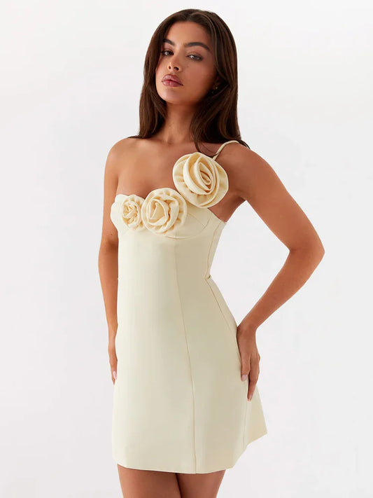 Rose One Shoulder Mini Dress