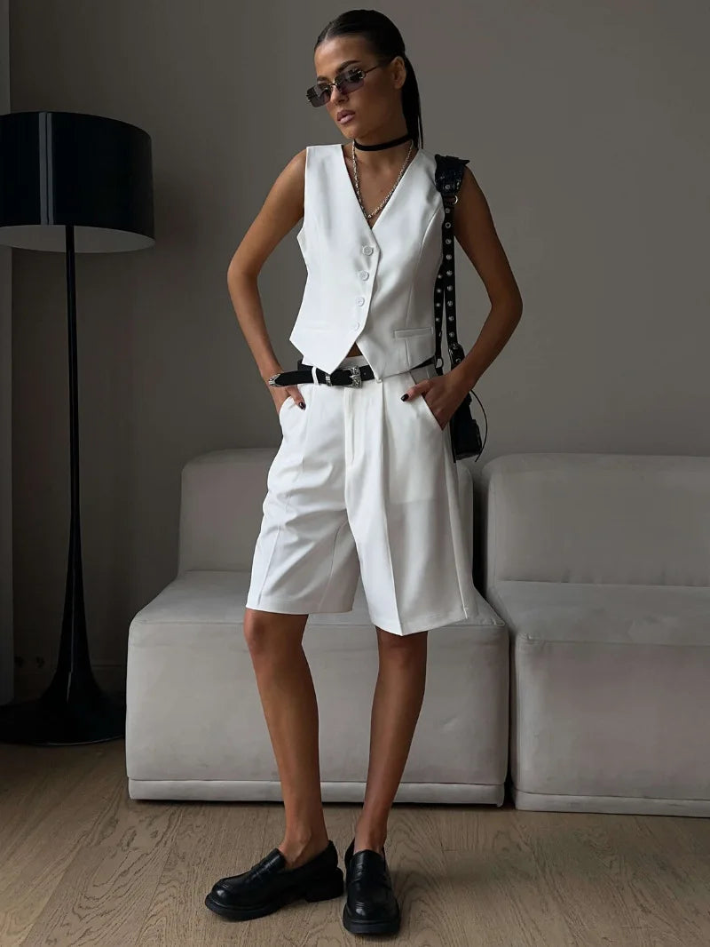 Vest and Shorts Suit Two-Piece Set