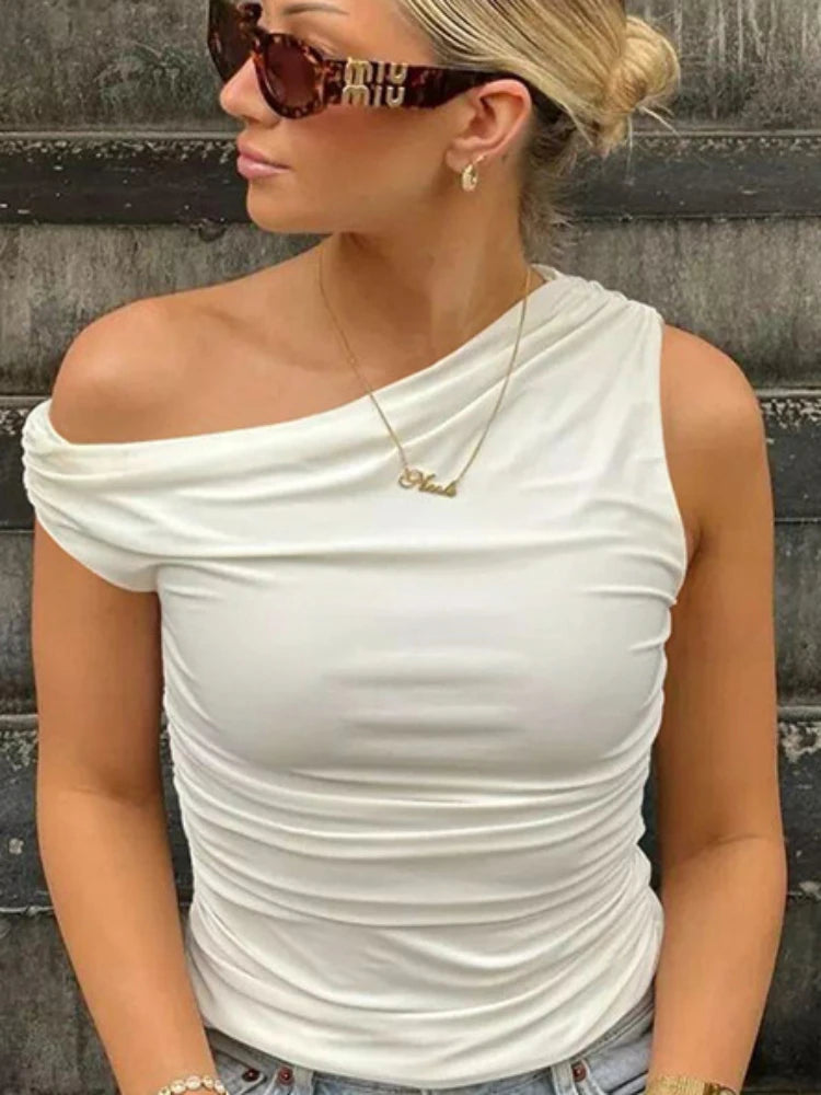 Drapped Off The Shoulder Blouse Top