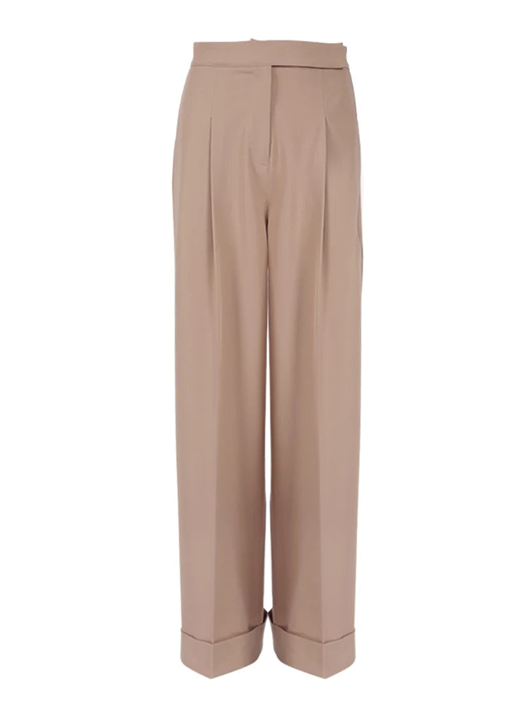 High Waist Pants Pleated Wide Leg